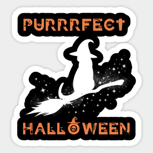 Funny Gifts for Halloween Witcher Cat Purrrfect Halloween Sticker